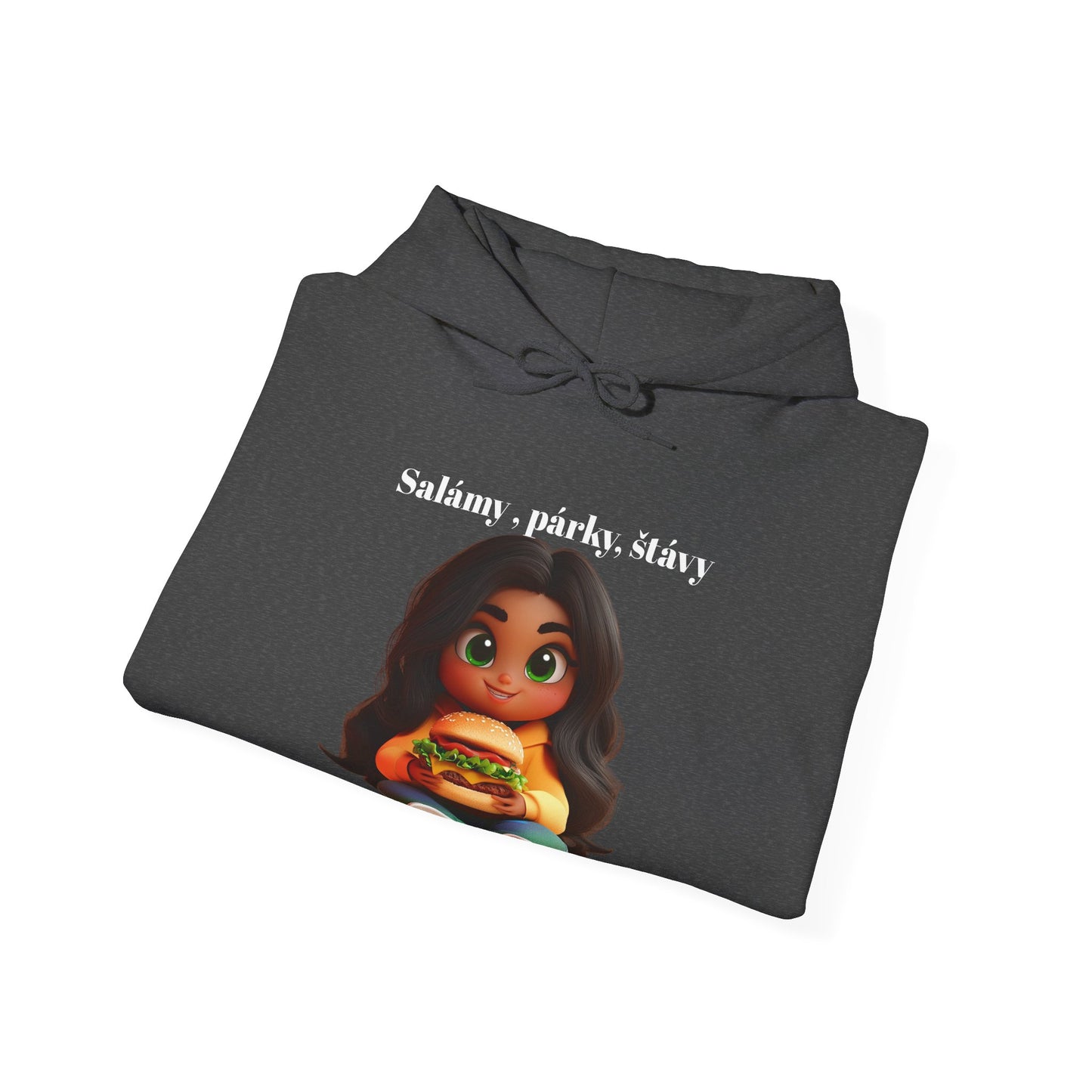 🍔 „Salámy, párky, šťávy“ – Mikina pro gurmány s humorem