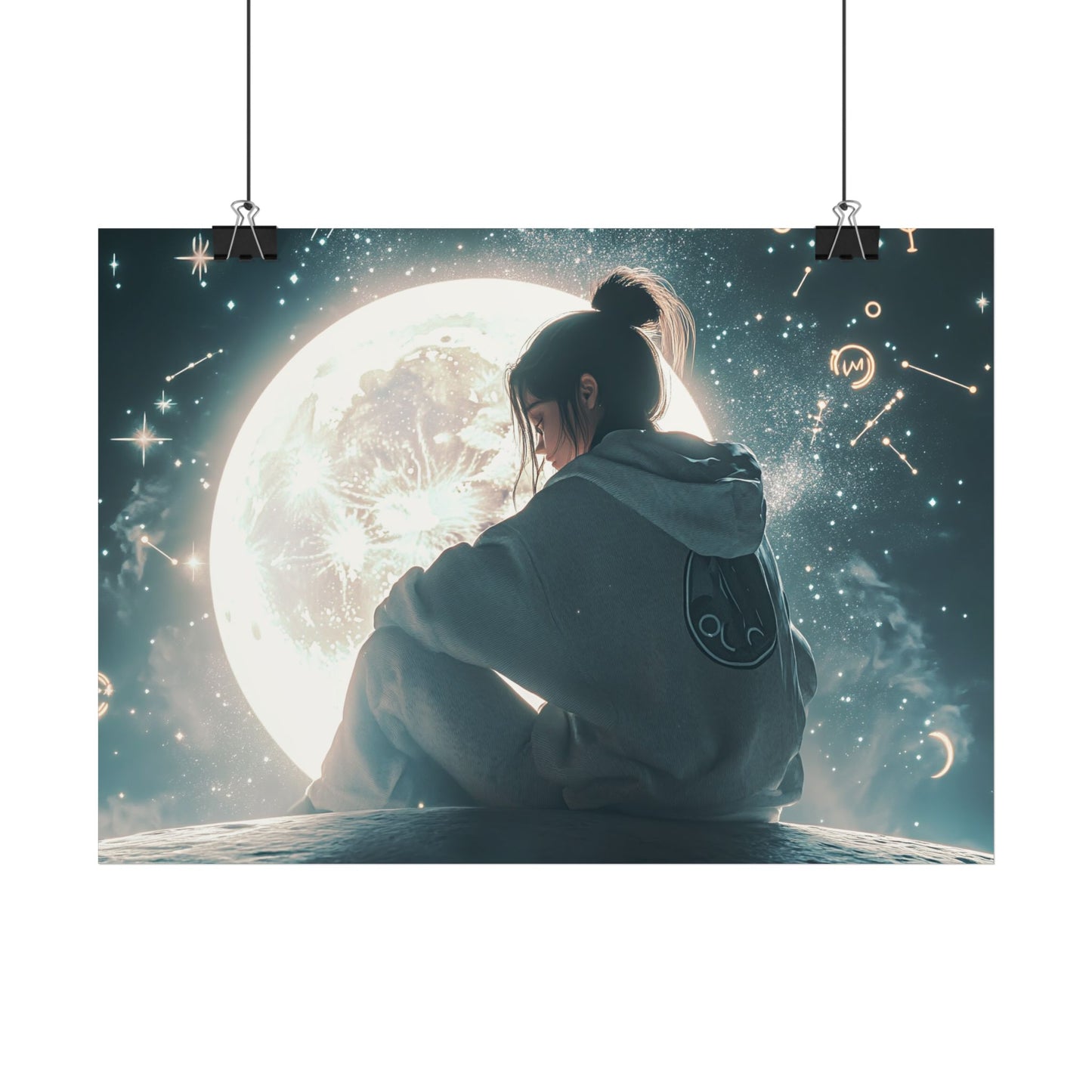 Plakát - Girl with moon