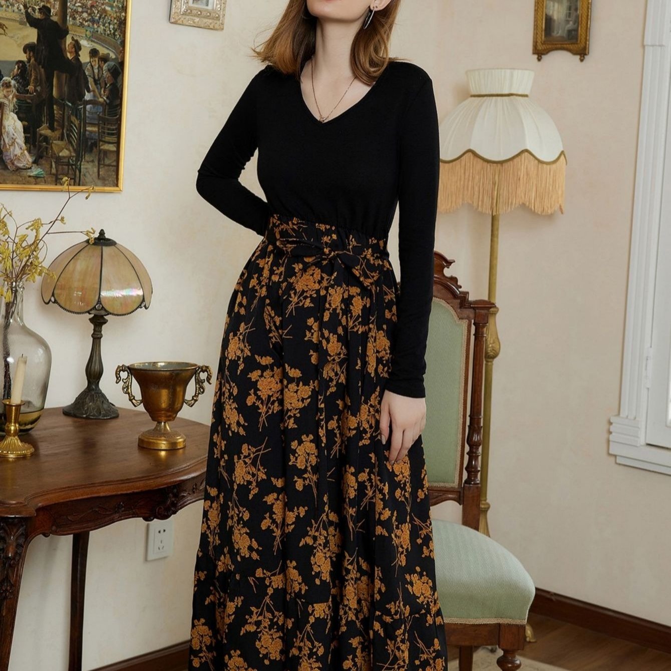 🌼 Elegantní midi sukně s květinovým vzorem – Styl s duší