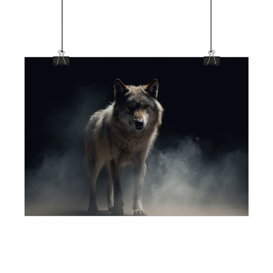 🐺 Vlk v mlze – Plakát pro silné duše